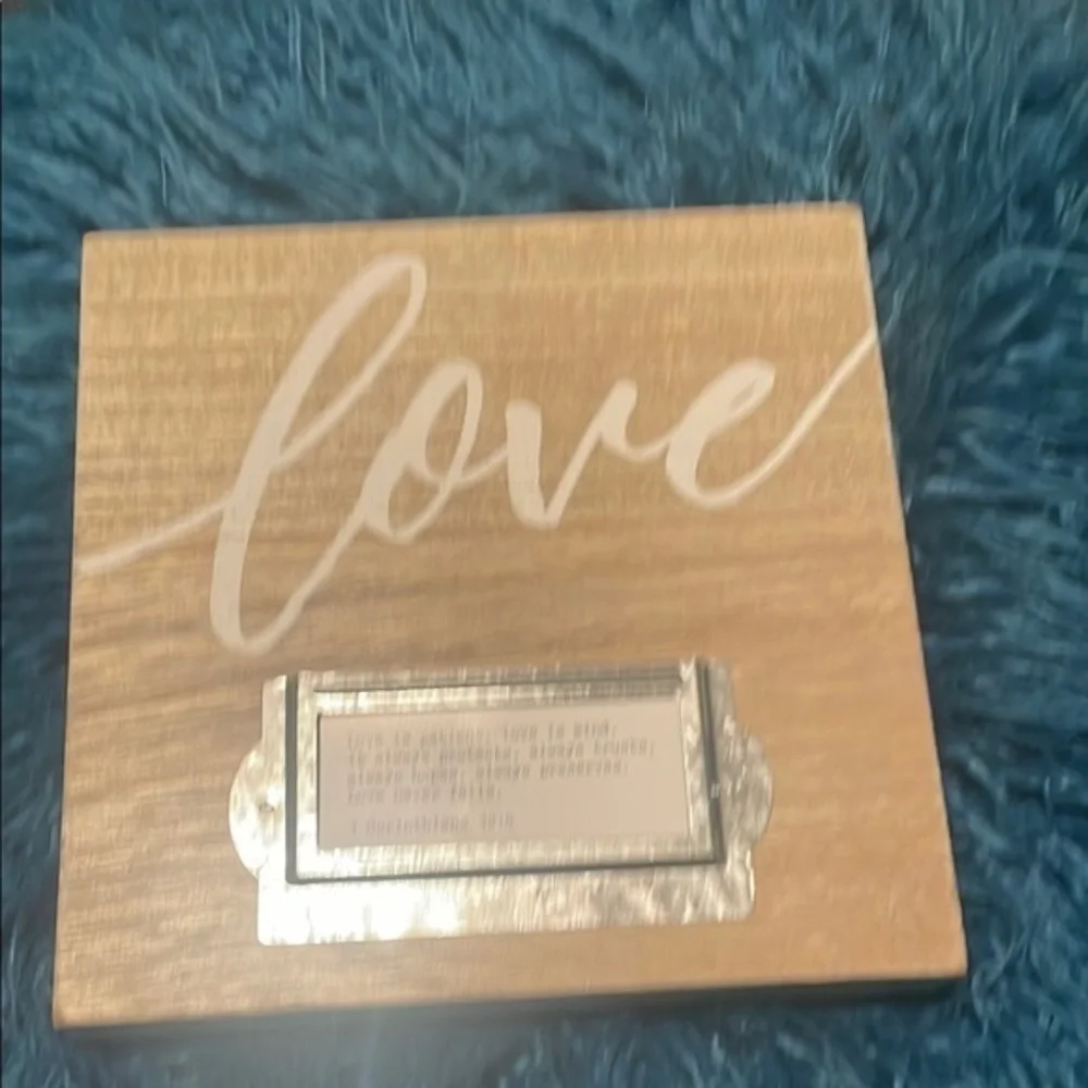 Wooden Love Plaque - Natural